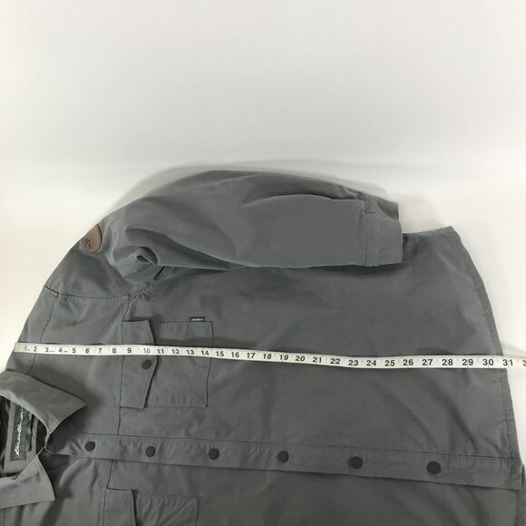 Eddie Bauer Voyager Fleece Lined Shirt Jacket Men's XXL Gray Shacket Outdoor - Picture 11 of 14